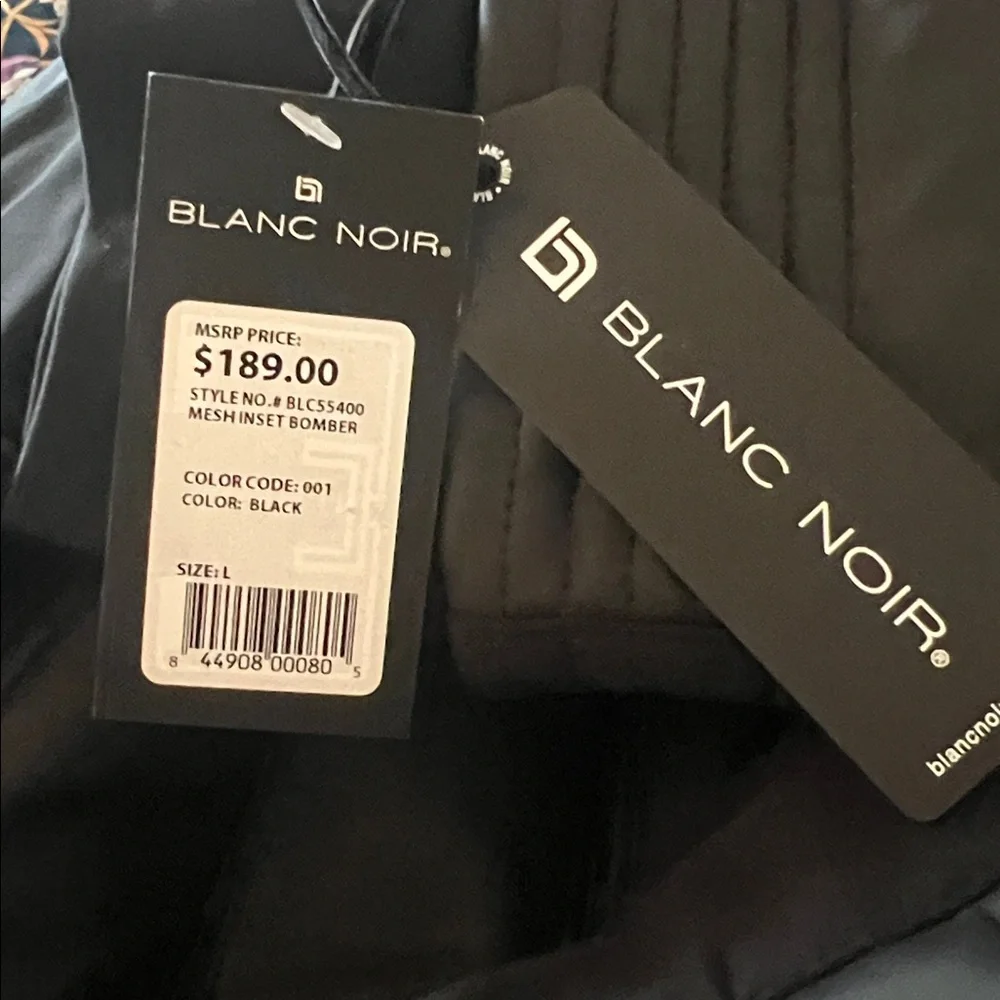 NWT! blanc noir Black Quilted Leather Jacket - Picture 10 of 15